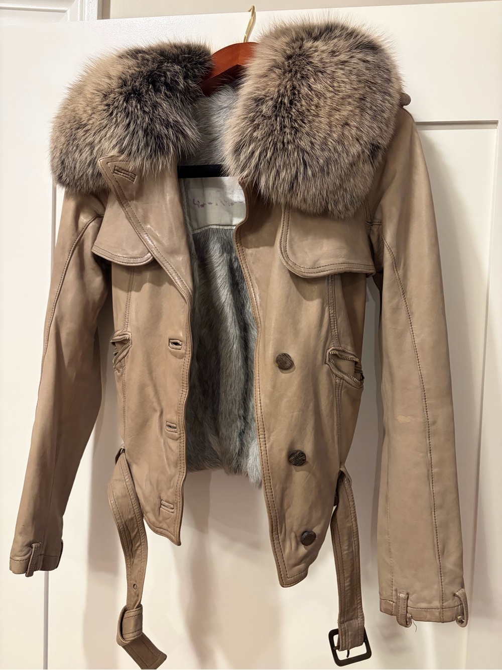 Giorgio Brato Italian Leather Jacket with Real Fur
